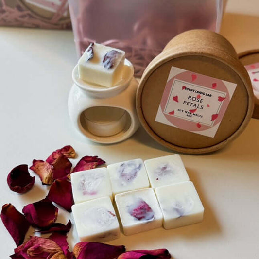 Set regalo brucia essenze petali di rosa