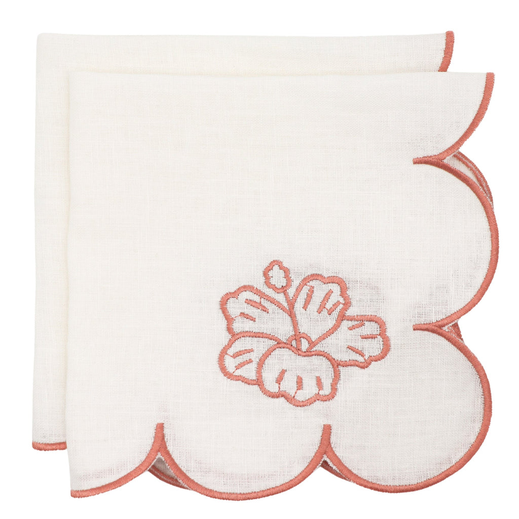 Rosette Ivory Linen Napkins – Set of 4