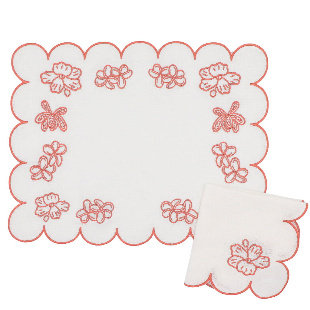 Rosette Ivory Linen Napkins – Set of 4