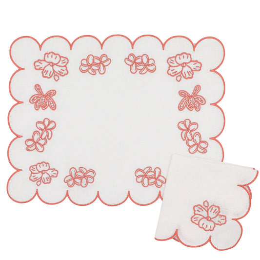 Rosette Ivory Linen Napkins – Set of 4