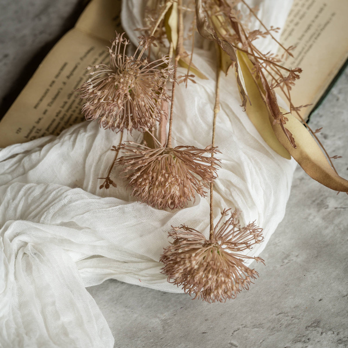 20.5" Rosewood Wild Leek Spray – Faux Floral Stem