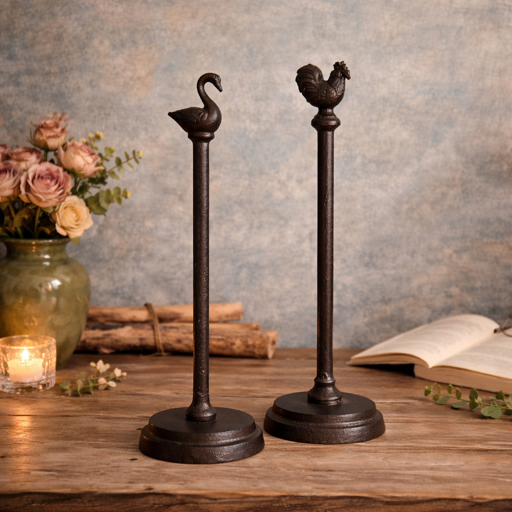 Rustic Cast Iron Paper Towel Holder