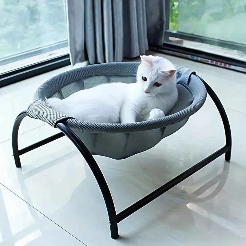 Cat Hammock Cot Bed – Breathable Cooling Elevated Metal Frame Sofa Sleeping Bed, 4 Colors