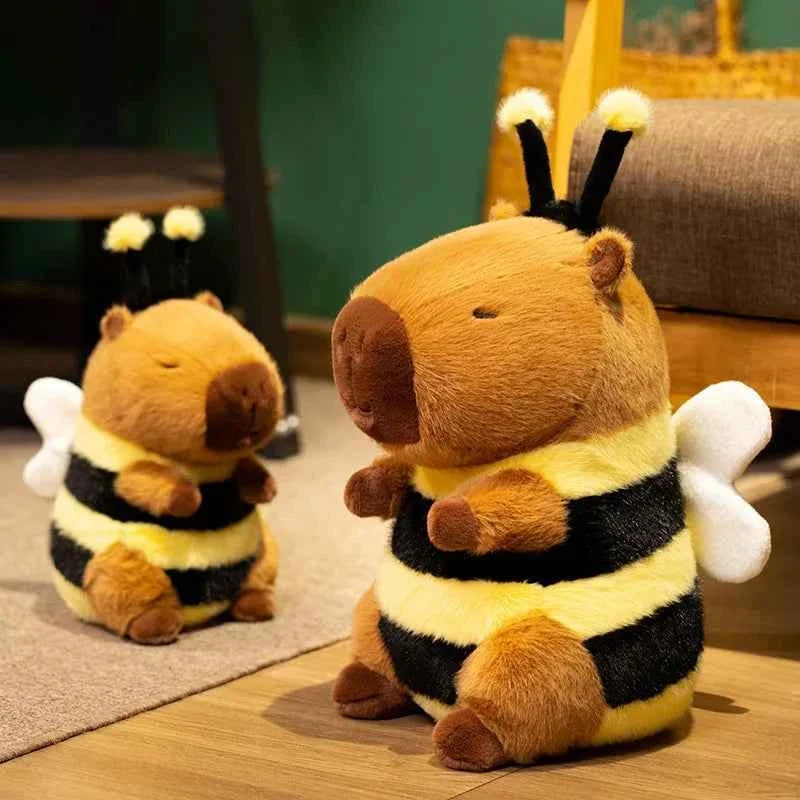 Bee Capybara Plush Toy – Cute Capybara with Bumblebee Costume Stuffed Animal