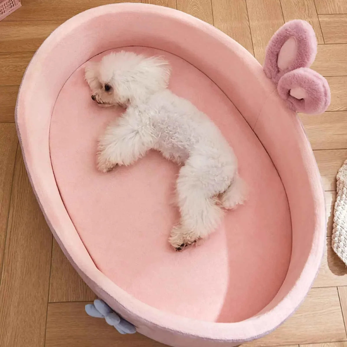 Soft Bolster Pet Bed – Washable Removable Cover, All-Season Comfort for Cats & Dogs, Pink (S–XL)