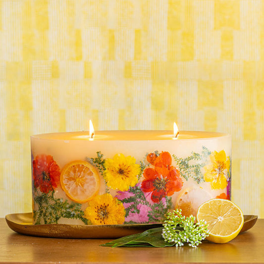 Piatto per candela Botanical con decorazione oro