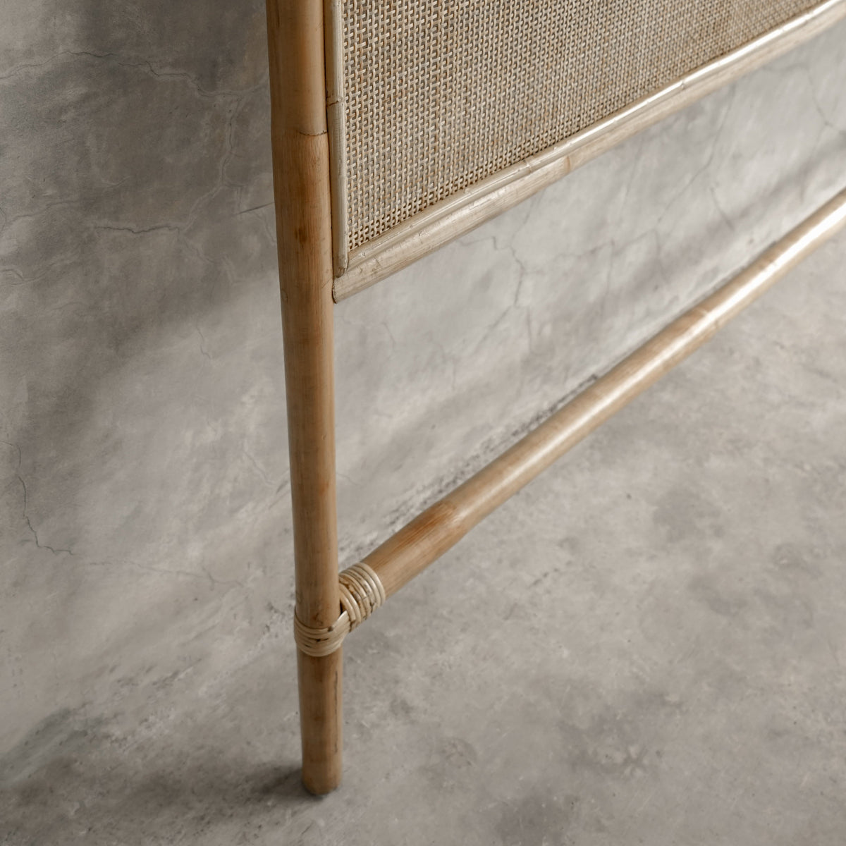 Sergio Rattan Headboard | Curved Handwoven Coastal Bed Head