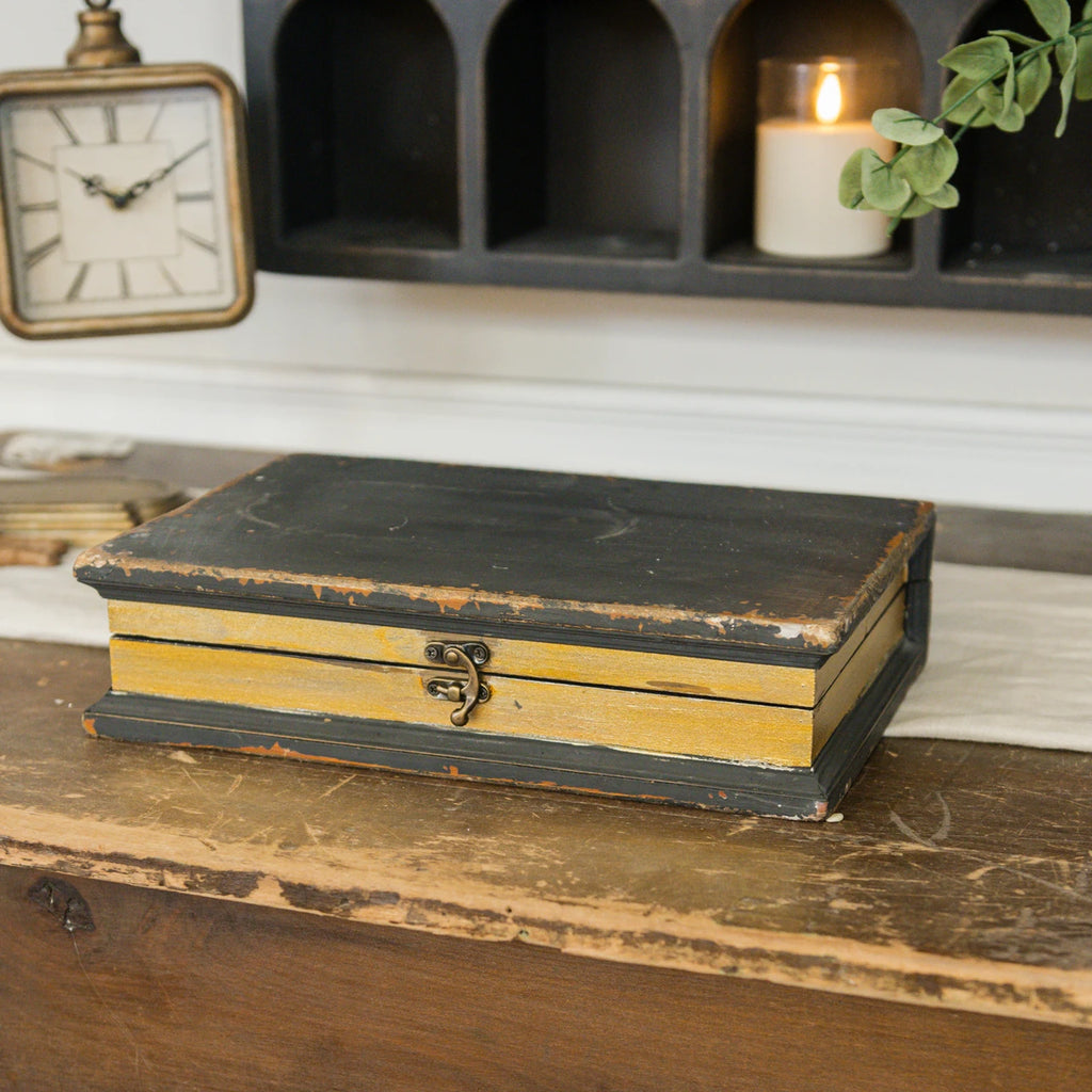 Everyday SH238421 Vintage Book Box Wood 31.8 cm Black