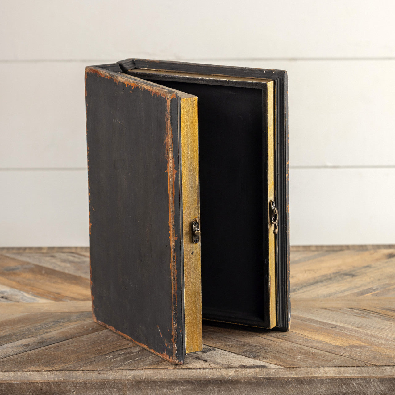 Everyday SH238421 Vintage Book Box Wood 31.8 cm Black