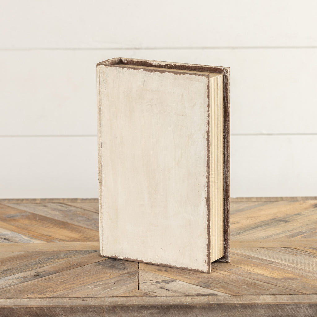 Vintage Book Box SH238425 Wood White 30.5 cm