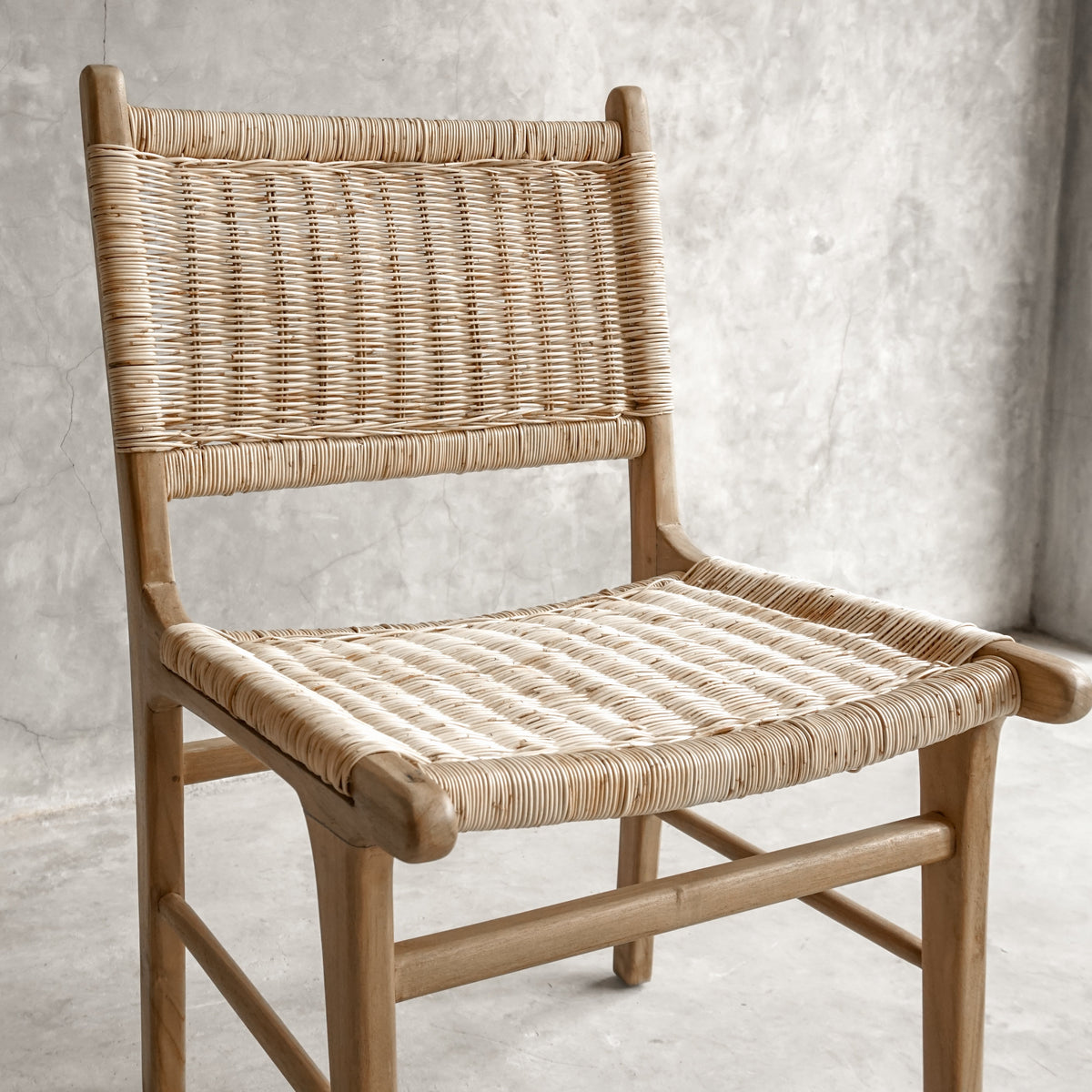 Soren Teak & Rattan Dining Chair | Handwoven Natural Wood Chair