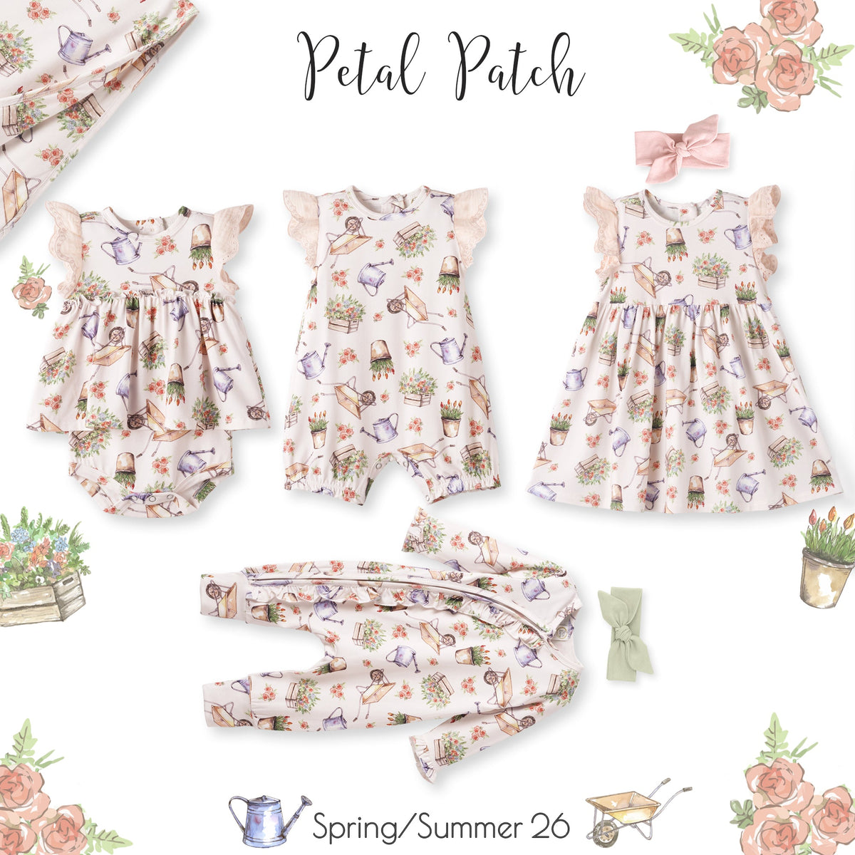 Petal Patch Baby Girl Dress – Bamboo & Eyelet Garden Dress