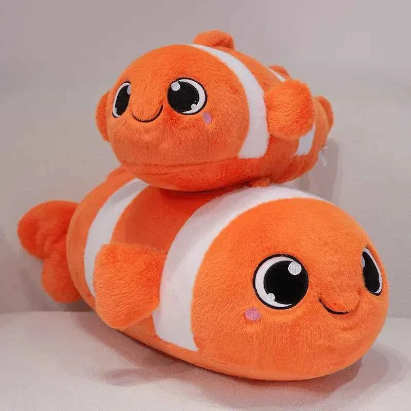 Kawaii Clown Fish Plush Toy – Cute Orange Fish Stuffed Animal Pillow