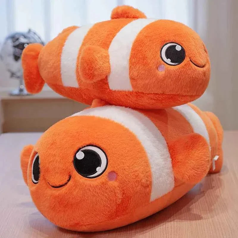 Kawaii Clown Fish Plush Toy – Cute Orange Fish Stuffed Animal Pillow