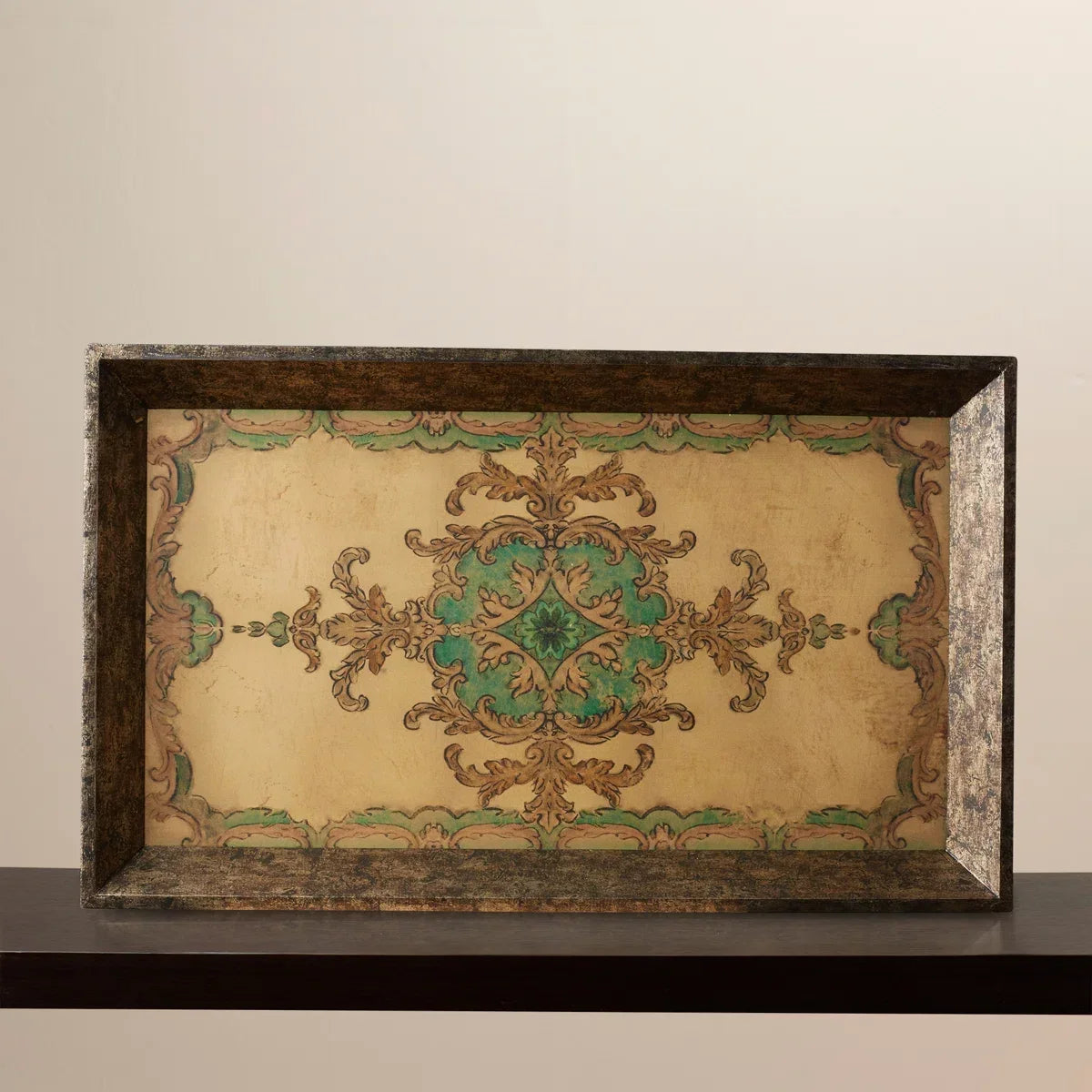 Capri Mediterranean Inlay Wooden Tray Set – Set of 2