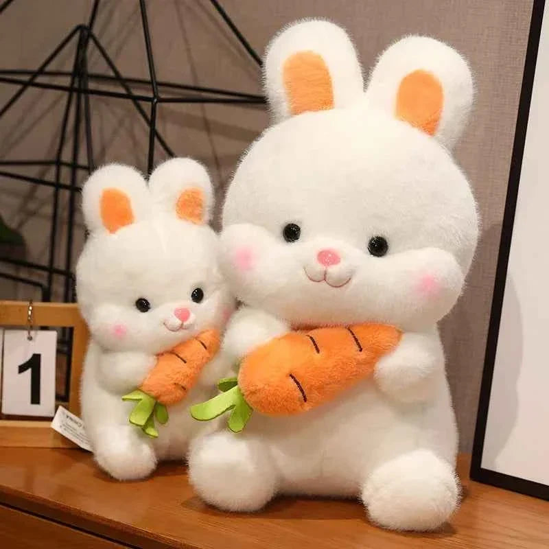 Kawaii Carrot Bunny Plush Toy – Cute Rabbit Stuffed Animal Pillow