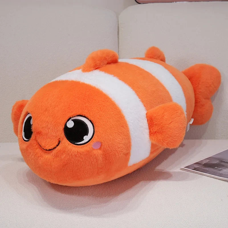 Kawaii Clown Fish Plush Toy – Cute Orange Fish Stuffed Animal Pillow