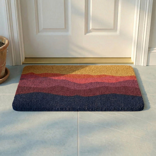 Shades of Dawn Doormat (18" x 30" Thick) Handwoven, Durable