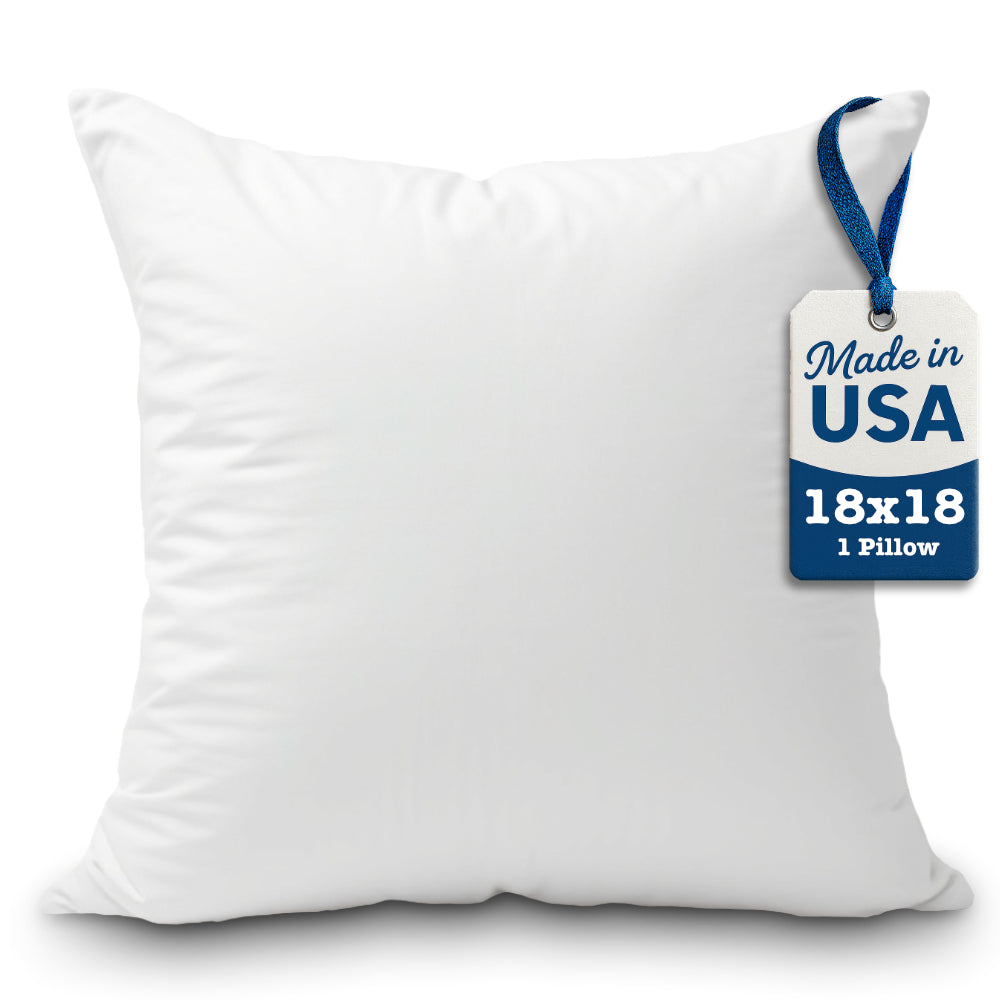 Foamily 18x18 Pillow Inserts 100% Cotton Cover Throw Pillow Inserts, Decorative Square Pillow Stuffers for Couch, Sofa, Bed & Home Decor