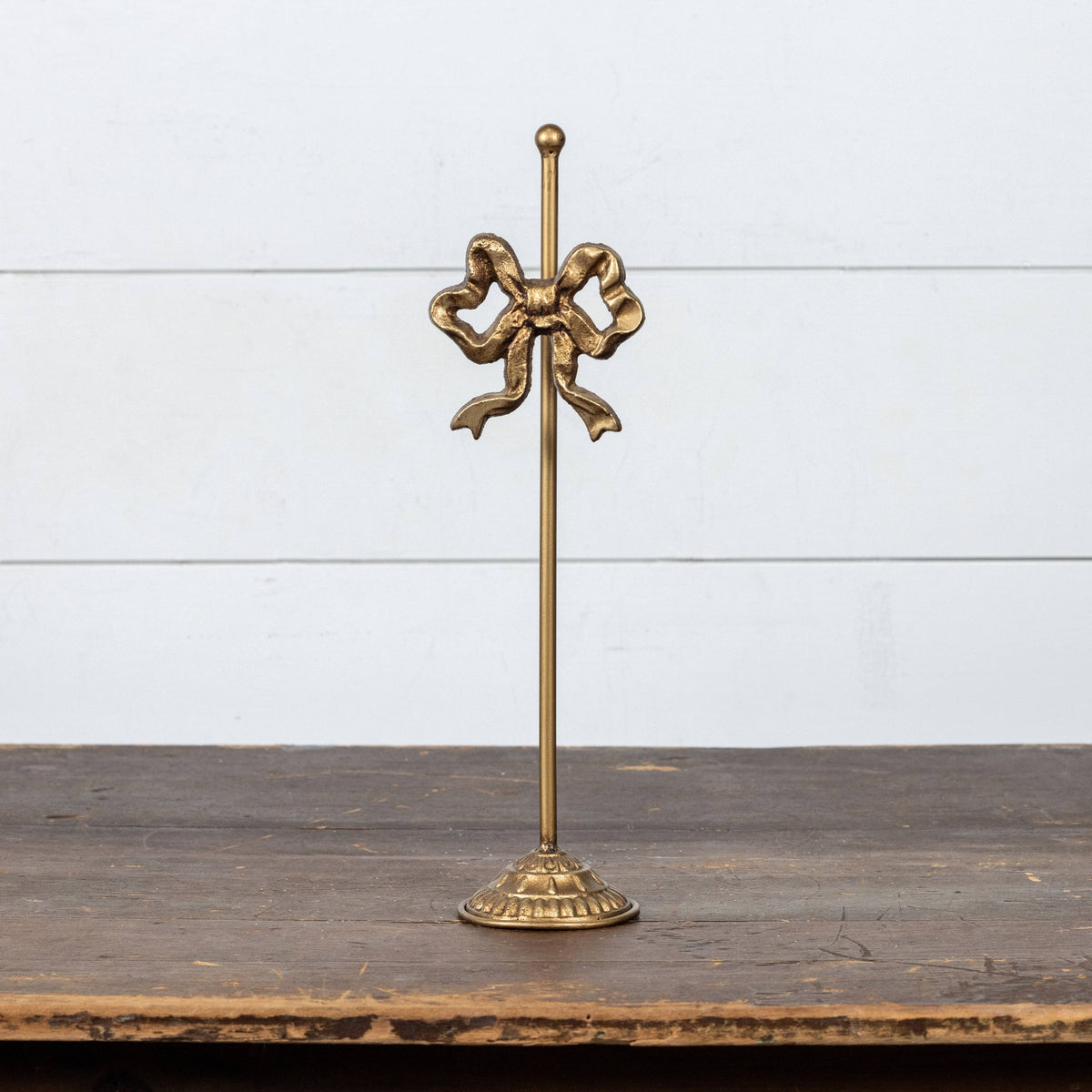 Gold Wreath Stand with Bow – 15.25" & 18.25" Sizes