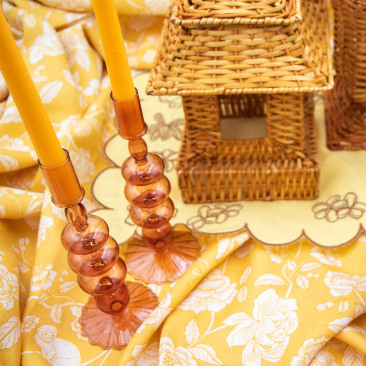 Mustard Spice Extra Tall Taper Candles – 24 Candles