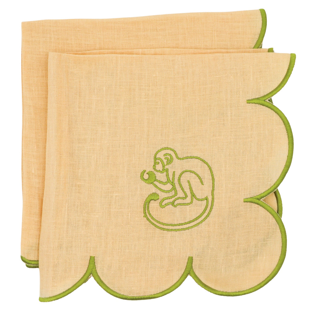 Sunlit Moss Linen Napkins – Set of 4