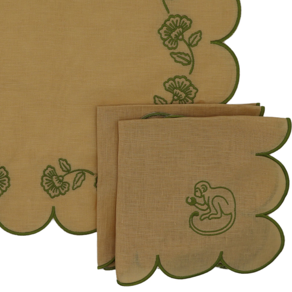 Sunlit Moss Linen Napkins – Set of 4