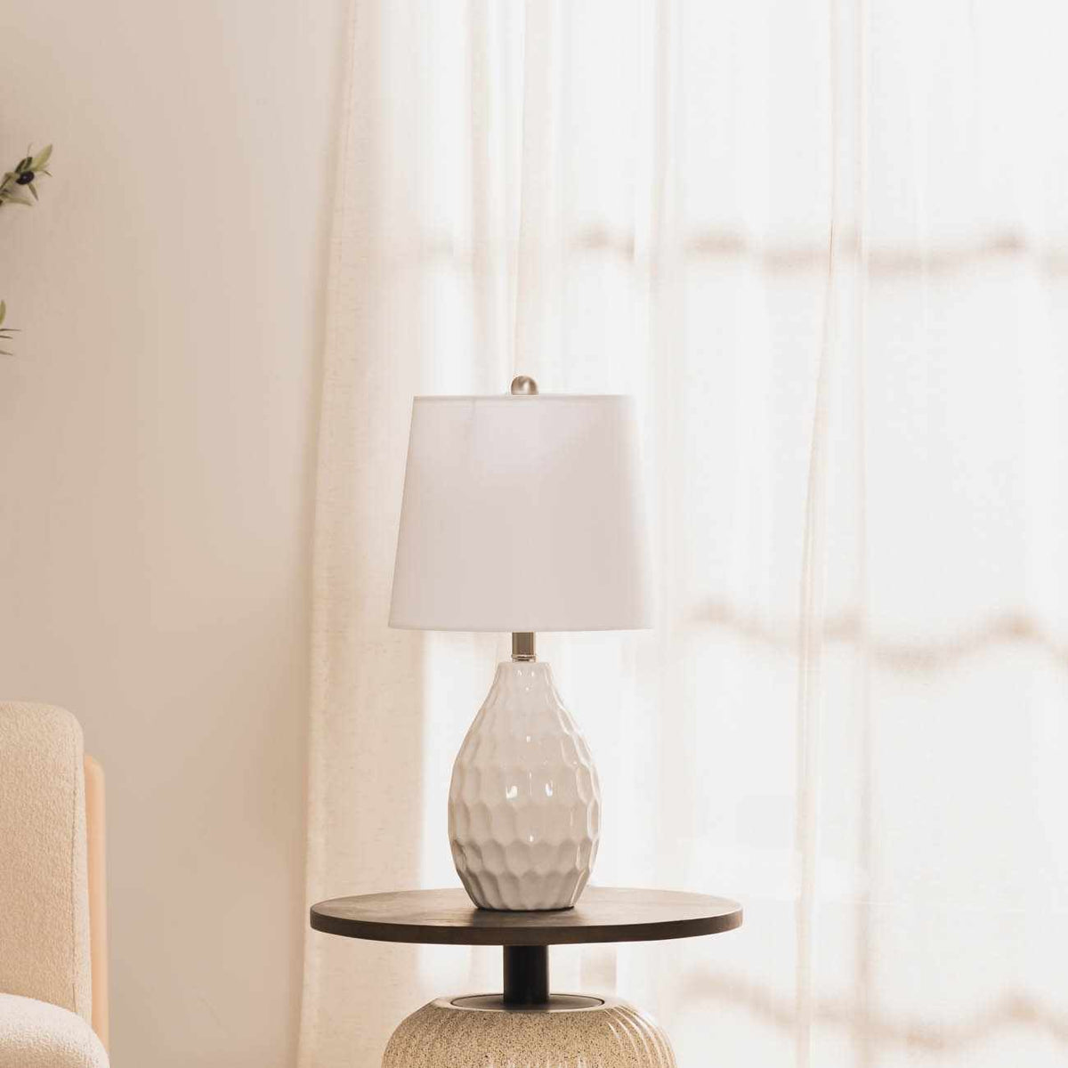 Taguig White Ceramic Table Lamp