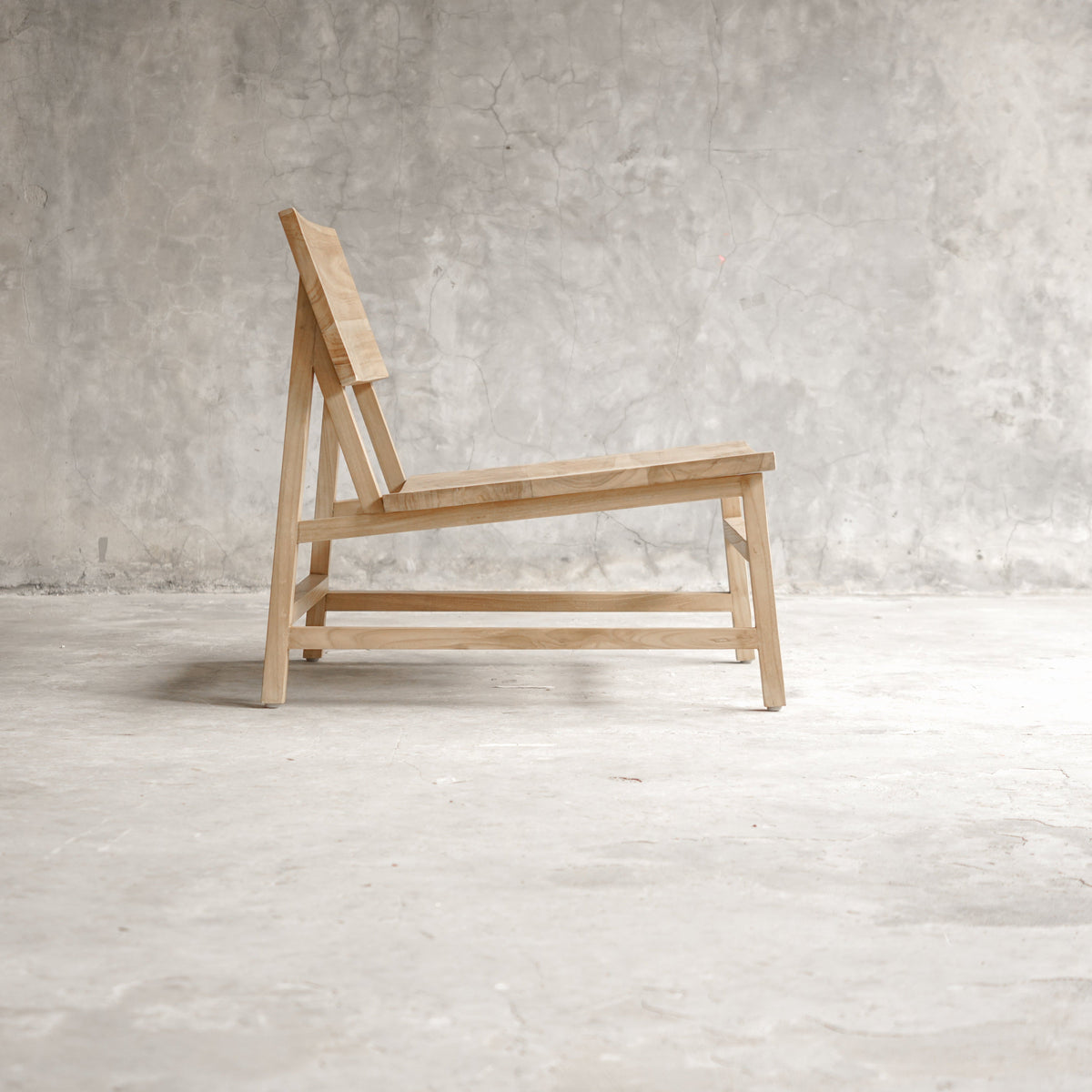 Suki Japandi Occasional Chair | Solid Teakwood Minimalist Accent Chai