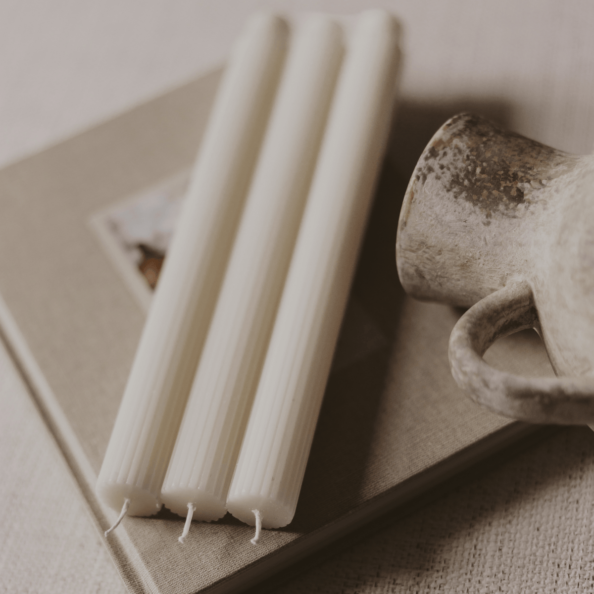 Fluted Taper Candles - Set of 3