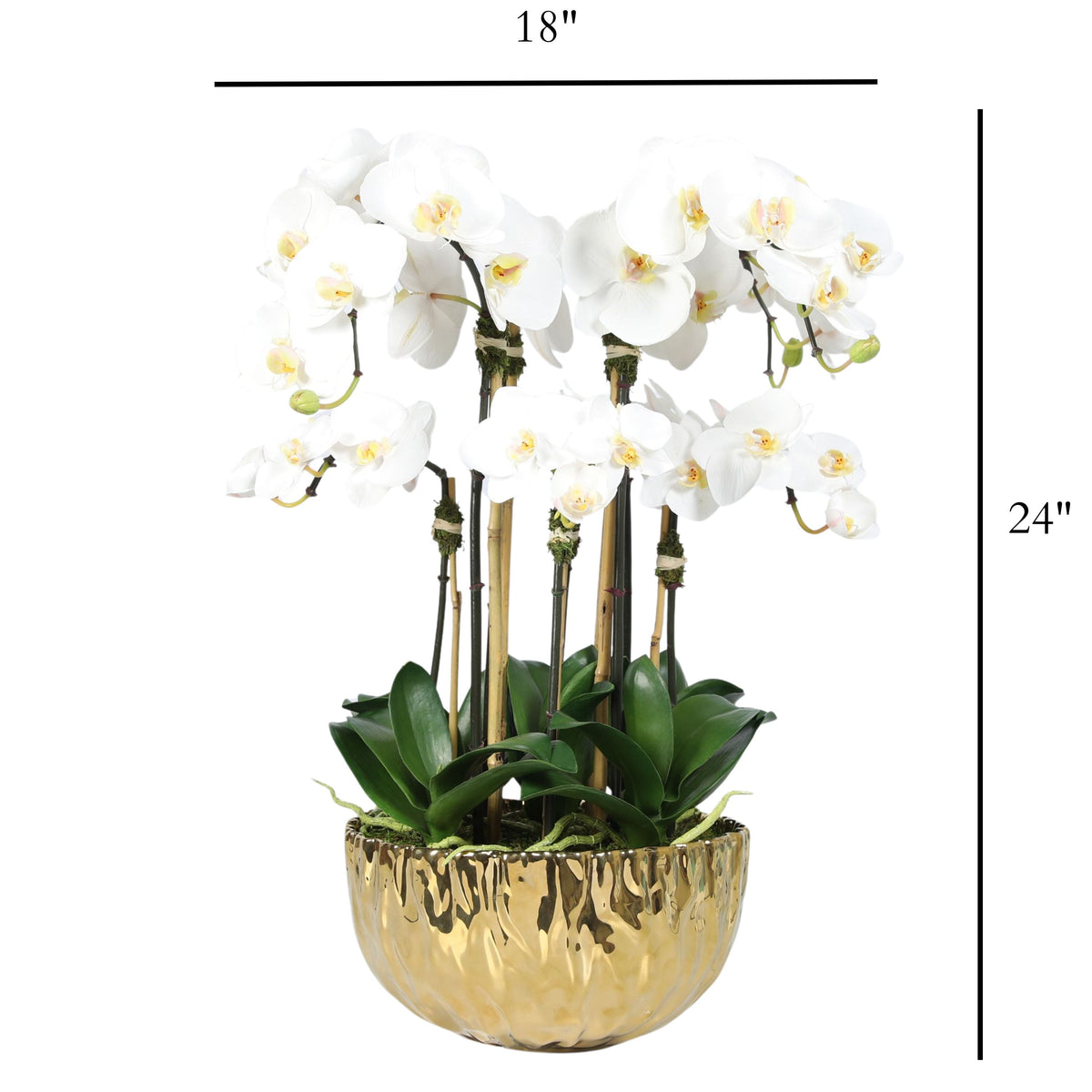 Faux Orchid Centerpiece Arrangement - 24"