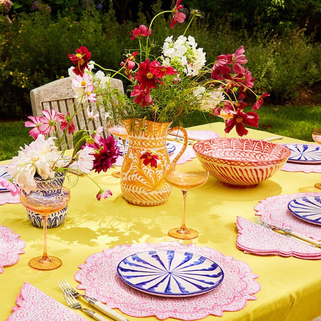 Large pitcher with hand painted designs