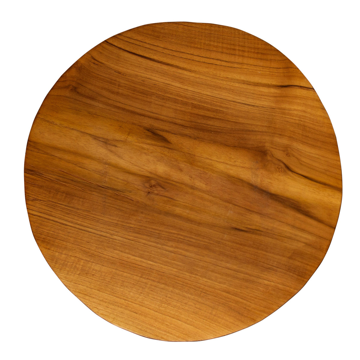 Indonesian Teak Wood Round Slab Accent Table