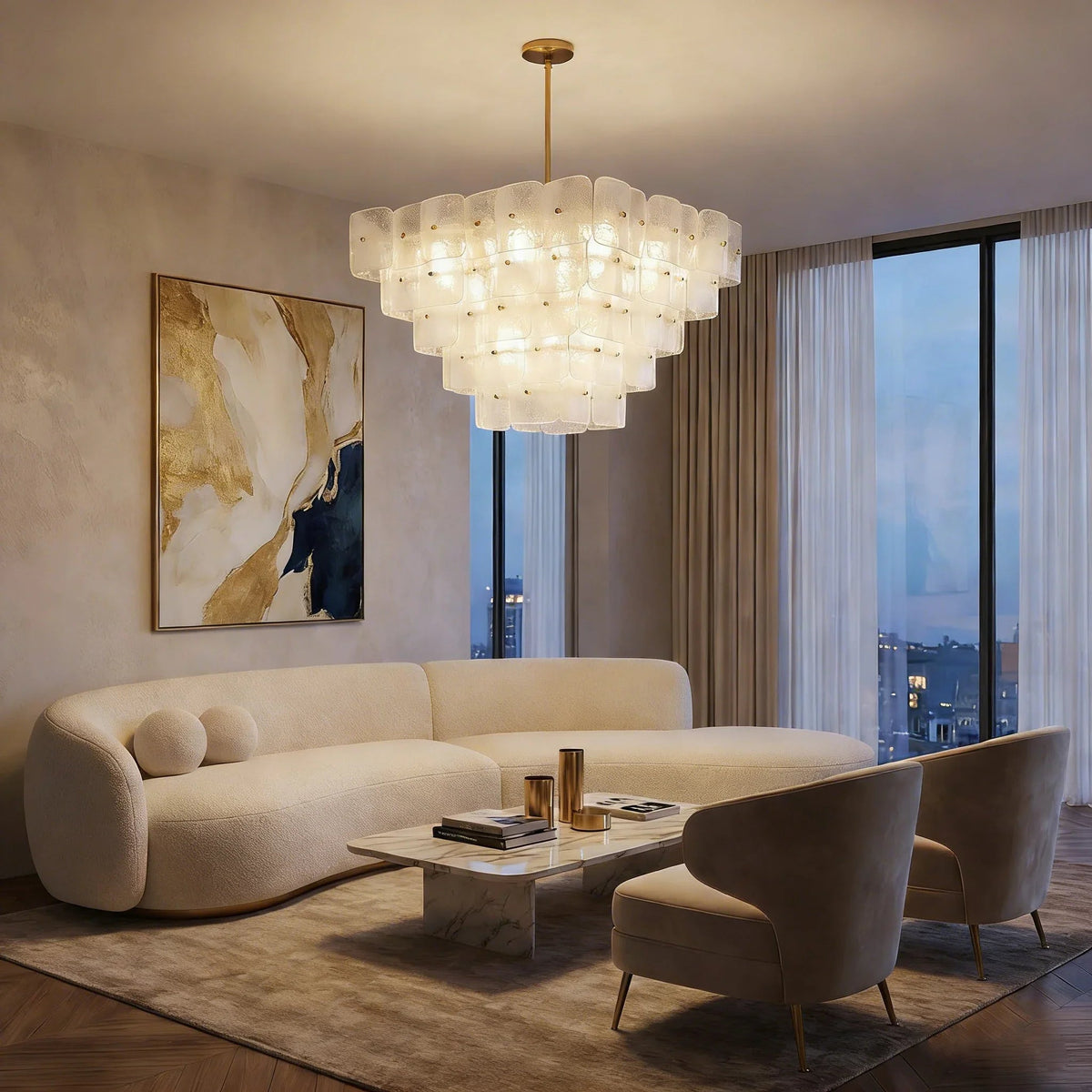 Tiered Glass Chandelier