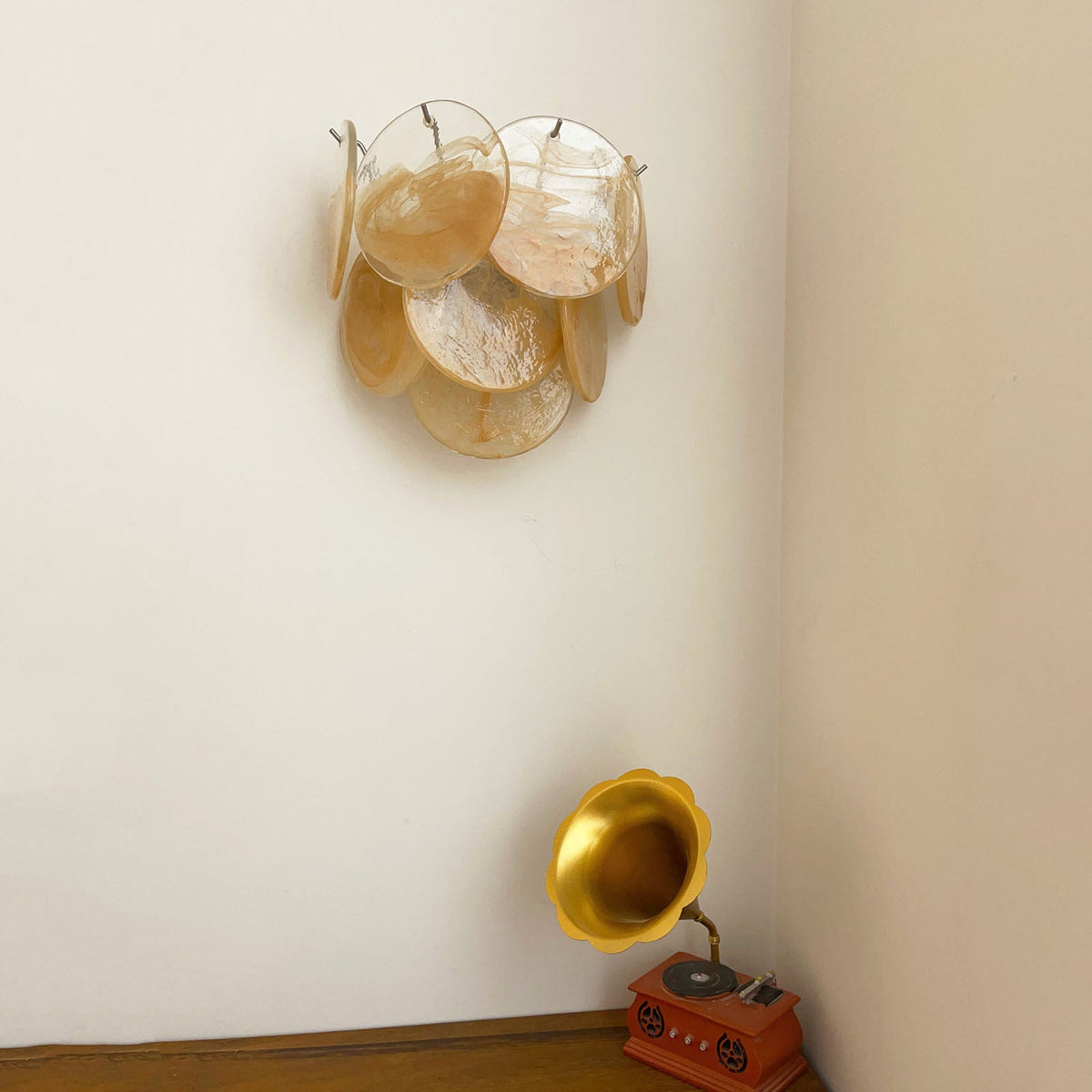 Tiered Murano Glass  Wall Lamp
