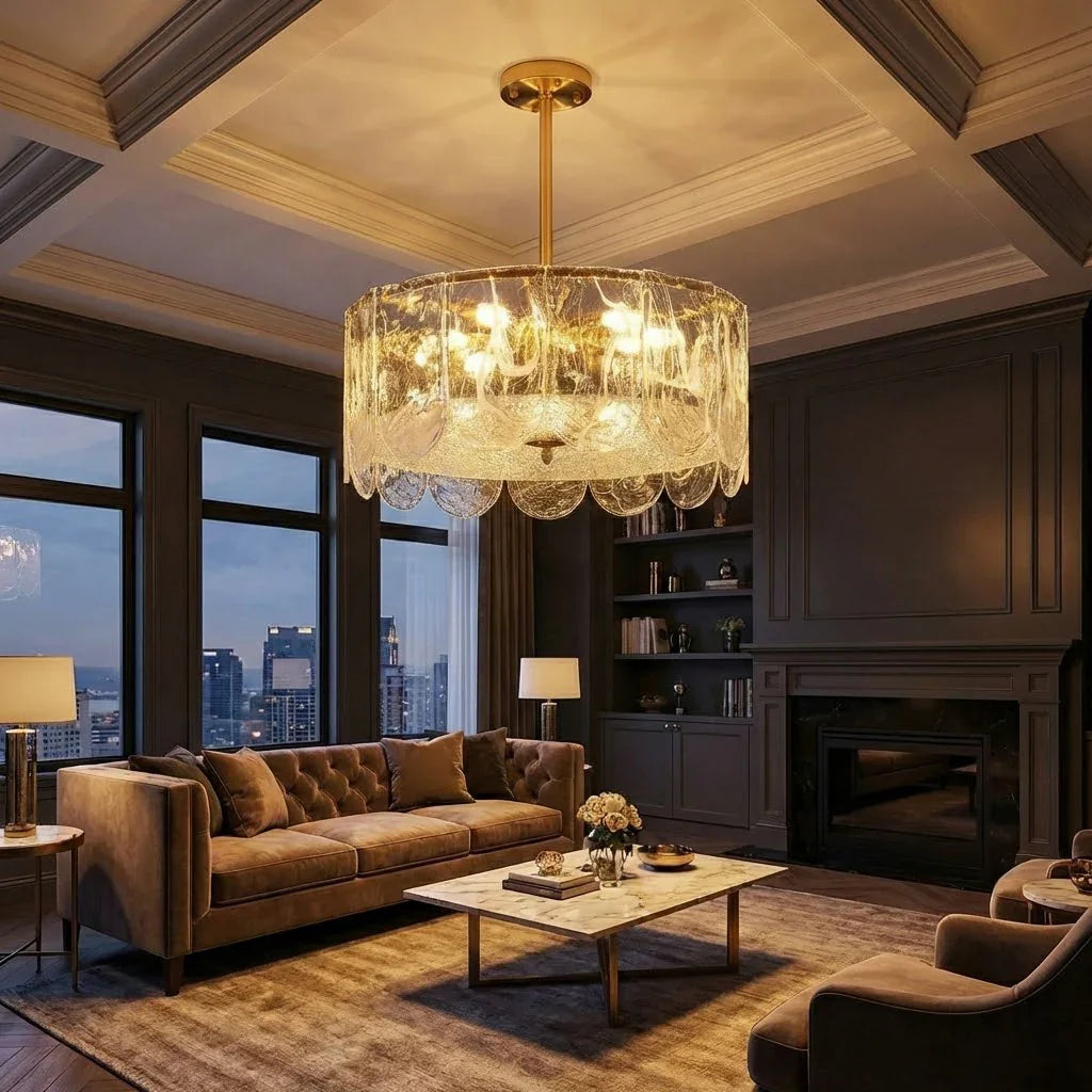 Timeless Metal & Glass Multi-Light Chandelier