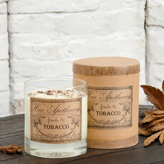 Candela botanica al tabacco da 7 oz in bicchiere da scotch
