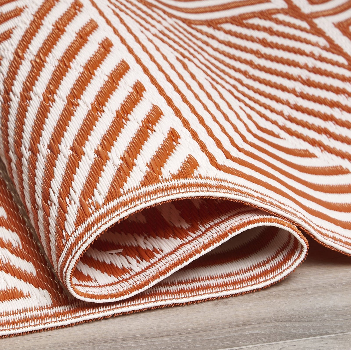 Tokyo - Burnt Orange Geometric Outdoor Rug for Patio