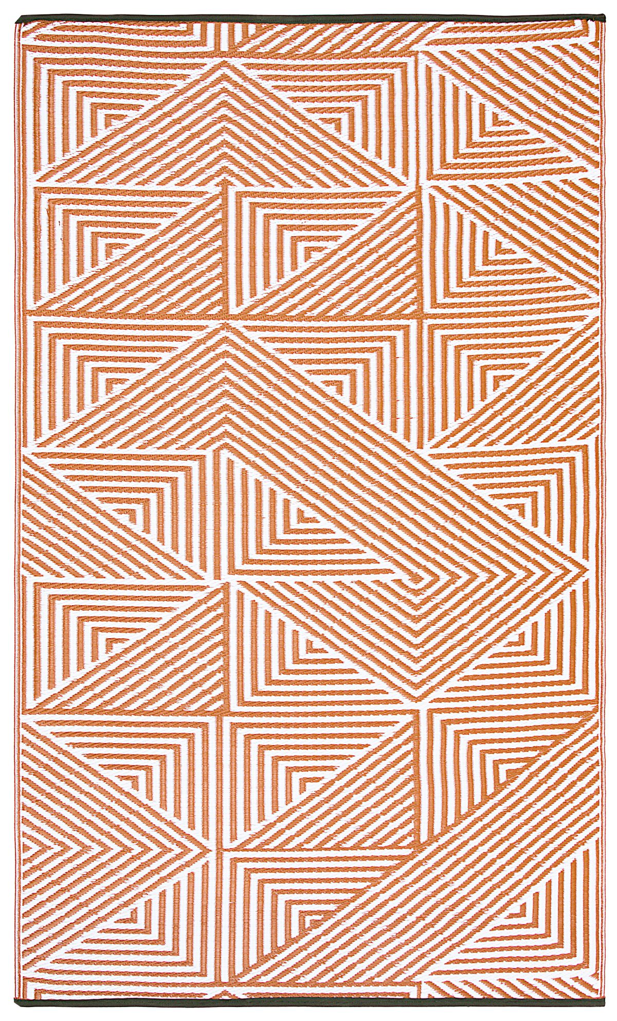 Tokyo - Burnt Orange Geometric Outdoor Rug for Patio