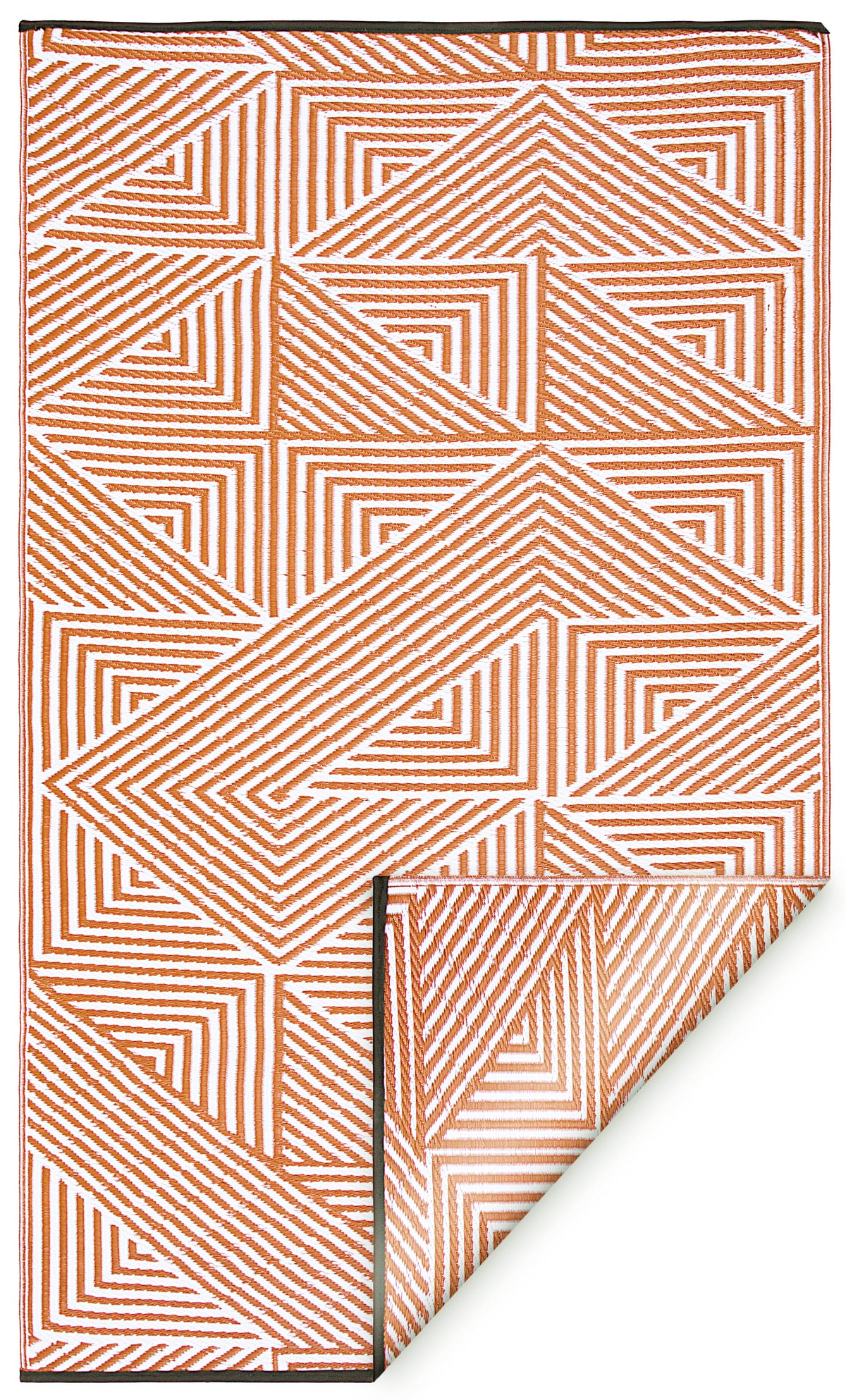 Tokyo - Burnt Orange Geometric Outdoor Rug for Patio