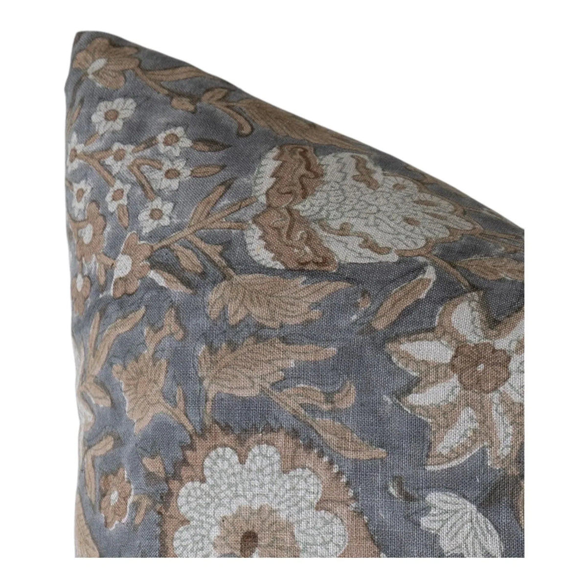 Designer Trenton Block Print Floral Pillow Cover with Insert – 20x20