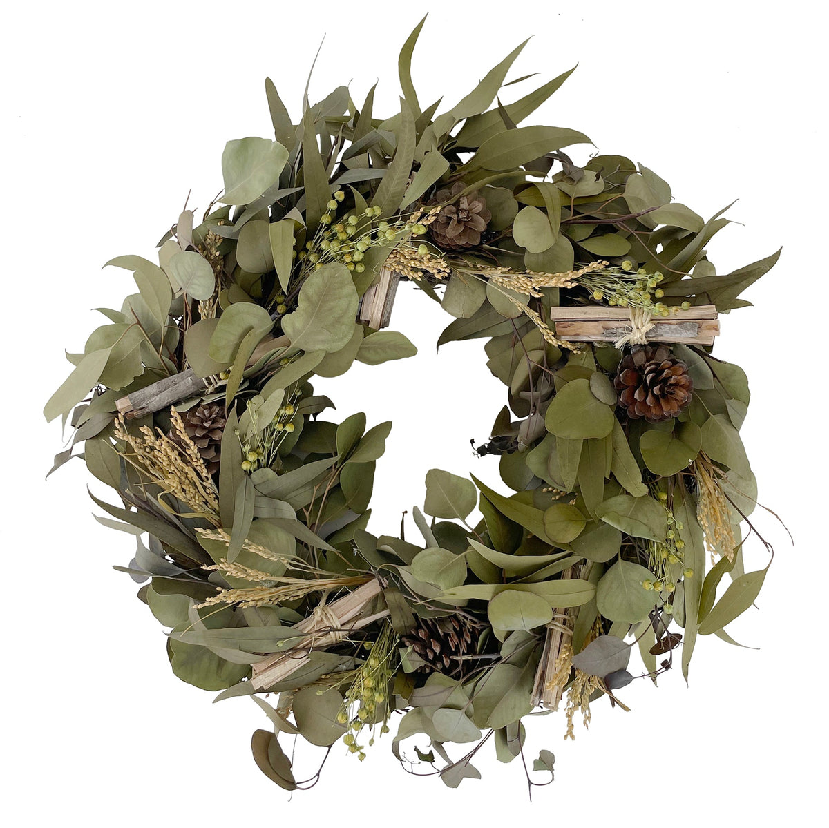 Eucalyptus & Pinecone Garland Wreath