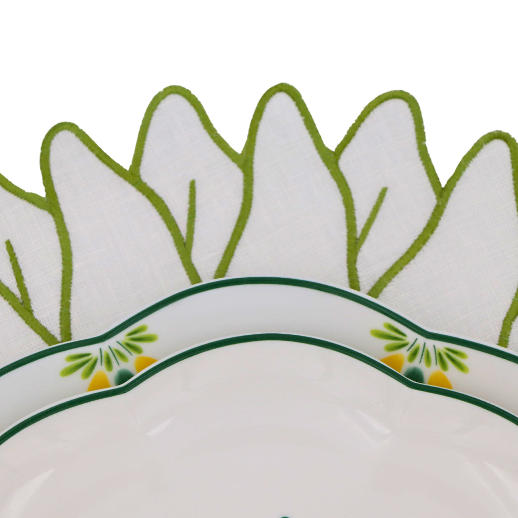 Valensole Lavender Scalloped Ceramic Dinner Plates – Case of 12 (+3 Bonus Plates)