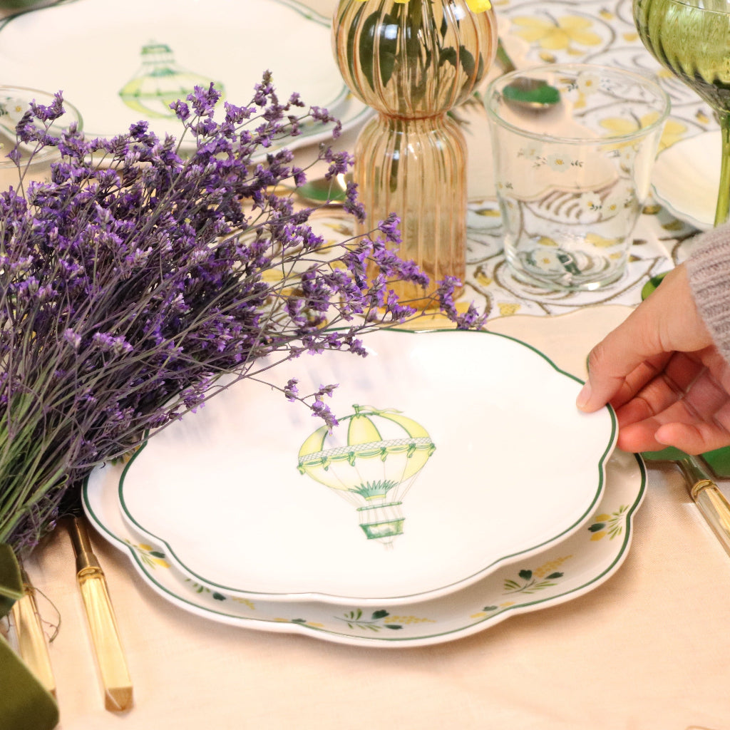 Valensole Lavender Scalloped Ceramic Starter Plates – Case of 12 (+3 Bonus Plates)