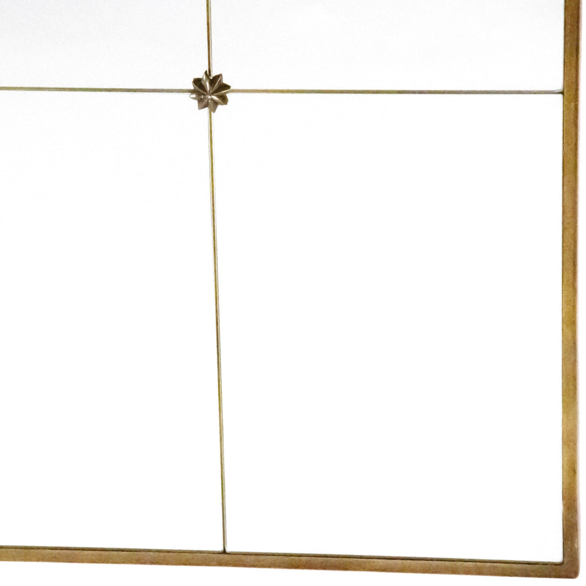 Franco Windowpane Wall Mirror Antique Gold 55 in