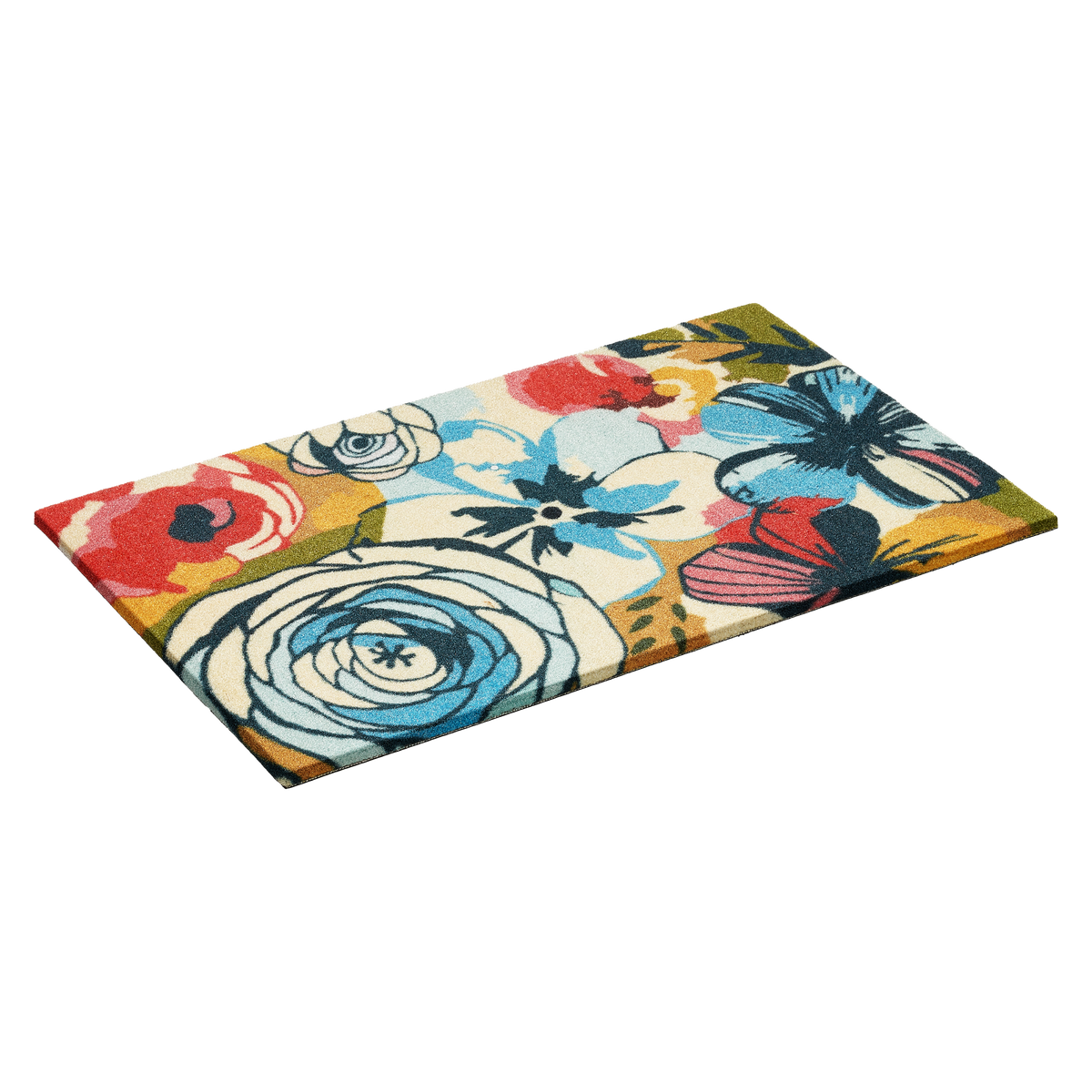 Watercolor Floral Outdoor Nylon Doormat - 18" x 30"