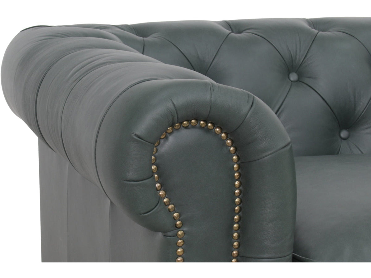 Belgravia Chesterfield Top Grain Leather Club Chair – Classic Tufted Armchair in Premium Finishes