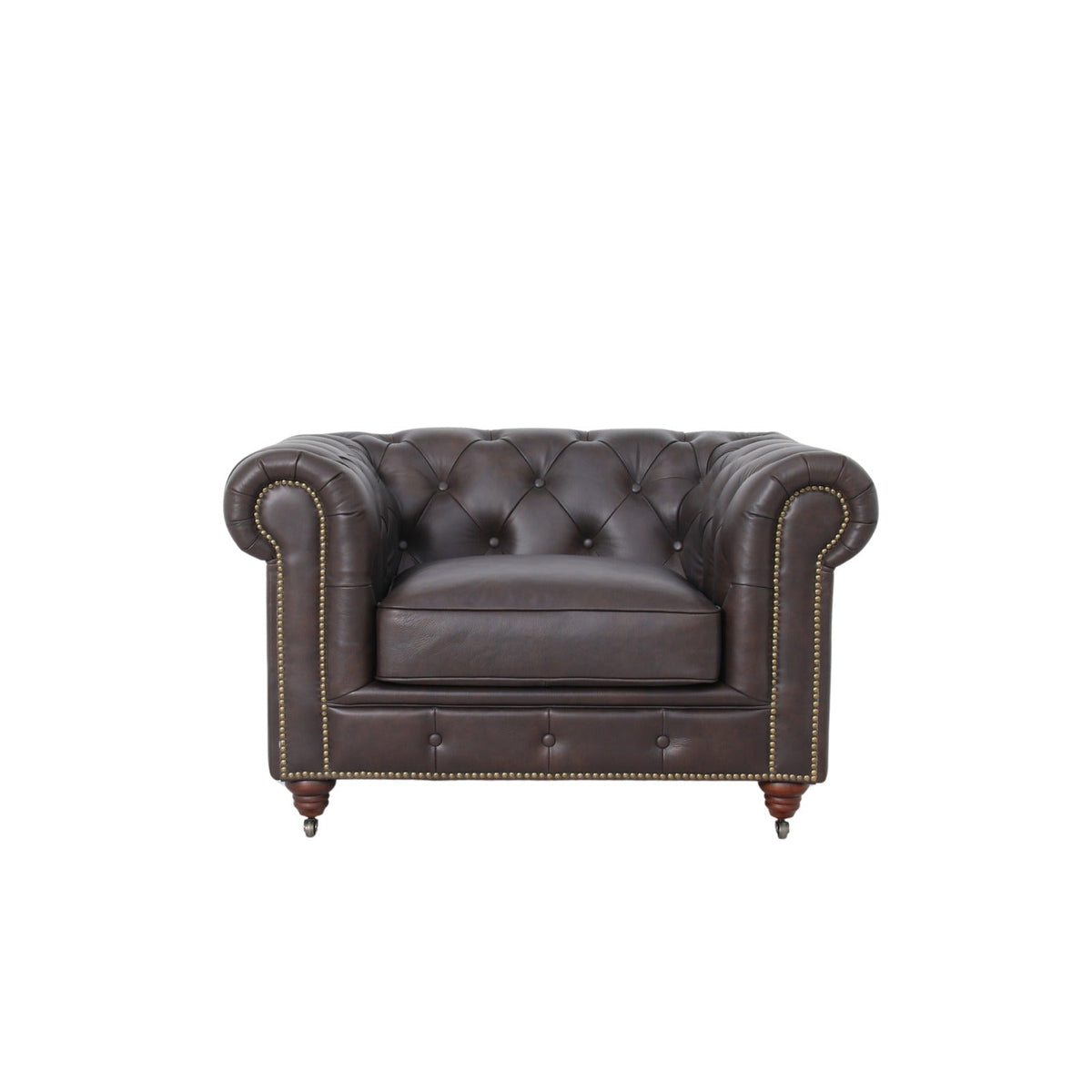 Belgravia Chesterfield Top Grain Leather Club Chair – Classic Tufted Armchair in Premium Finishes