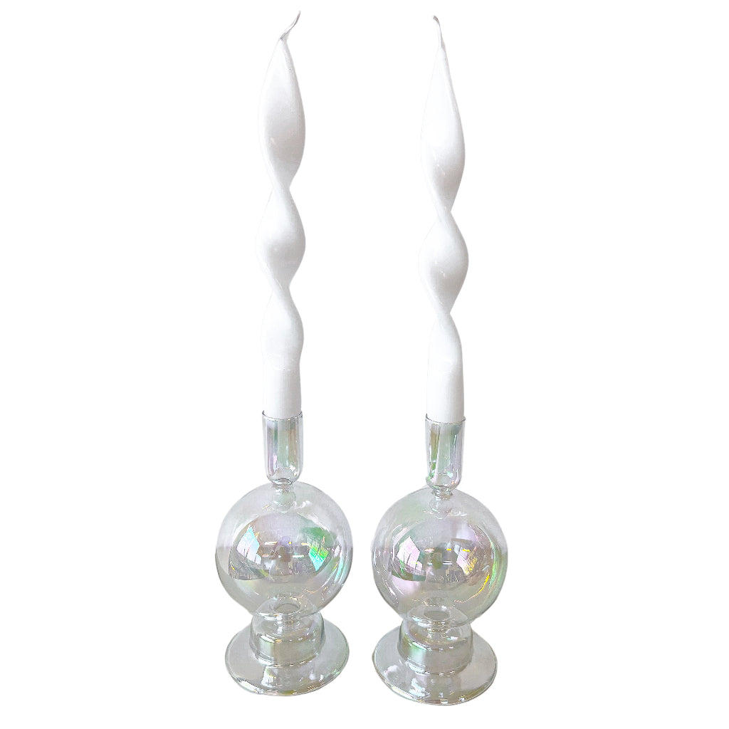 White Cotton Swirl Candles – Pack of 2
