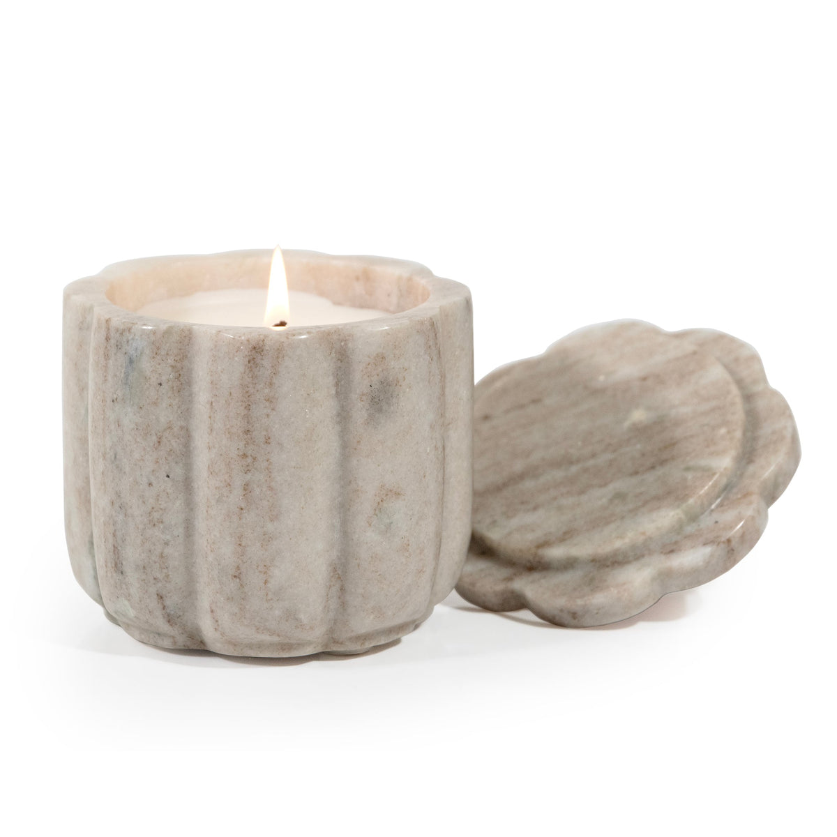 White Musk & Bamboo Marble Candle